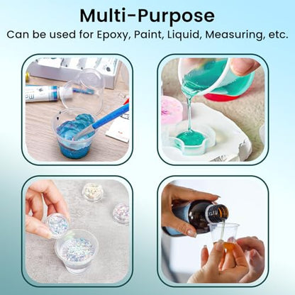 Dimes Small Plastic Medicine Cups for Epoxy, Resin and Paint Mixing Disposable for Pills and Medication (Clear, Pack of 2000, 30ml)