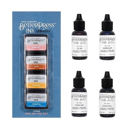 Spellbinders BetterPress Letterpress Ink Pad & Reinkers Bundle (Desert Sunset) - color: Desert Sunset