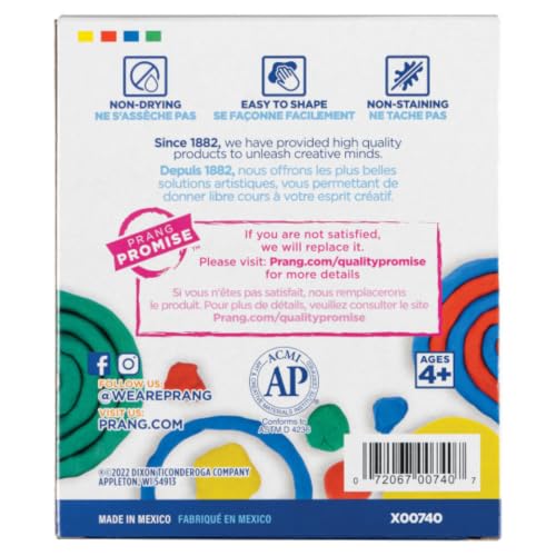 Prang Modeling Clay, Primary Set, 1 lb. Box, Case of 12 Boxes | 1/4 lb. Sticks of Red, Blue, Green, and Yellow, Pliable, Non-Hardening, Non-Staining, Easy Clean-Up - color: Primary Colors, size: 1 lb. (Pack of 12)