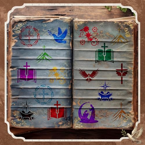 Marspark 72 Pcs Small Stencils for Crafts Reusable 3 Inch Stencils for Painting on Wood DIY Craft Paint Template for Wall Home Decor Card Rock Canvas Drawing Holiday (Jesus) - style: Jesus