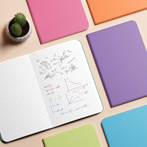 12 Pack Colorful Dot Grid Notebook Journals Bulk with Thick Paper, 60 Pages, 8.3x5.5 inch, A5 Size, Writing Subject Notebooks Planner for Student Travelers Office, Travel Journal Set - style: Dot