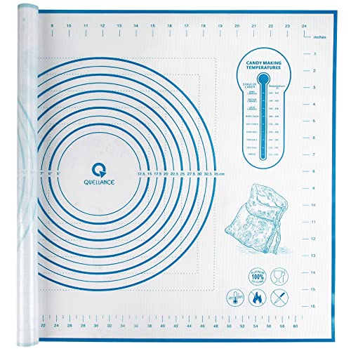 Silicone Baking Mat with Measurements, Pastry/Fondant/Dough Rolling Counter/Oven Liner Mat, 20''(W)28''(L) Blue - color: Blue, size: 28"L x 20"W