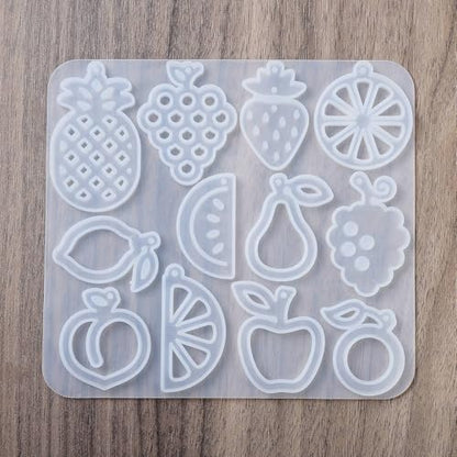 1PC Fruit Shape Pendant Silicone Molds Summer Style Resin Epoxy Casting Molds for Earring Necklace Keychain Charms Pendants Jewelry Making DIY Gem Cabochon Craft Supplies White 110x120x4mm - color: White-17