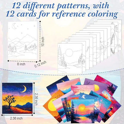 Sherr 12 Pcs Pre Drawn Canvas Pre Printed Canvas for Adults Sip and Paint Party Canvases Painting Kit for Summer Easter Mother's Day Party Favor(Beautiful View,8 x 10 Inch) - size: 8 x 10 Inch, style: Beautiful View