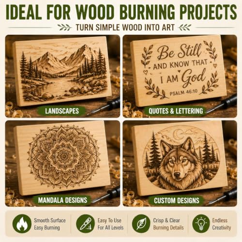 Unfinished Wood Blocks for Crafting, 4 Pcs Unfinished Wood Carving Blocks, 4X6X1 Inch Solid Pine Wood Carving Blocks for Crafts DIY Projects Art Classes Photo Blocks Beginners and Adults - size: 4x6x1 Inch