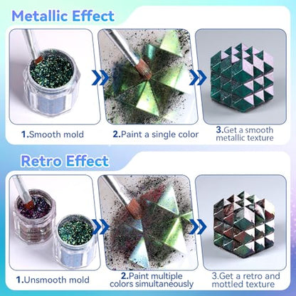 LET'S RESIN Chameleon Flakes, Resin Supplies -Intense Color Shift Pigment Powder for Resin Molds/Tumblers, Chrome Powder Pigment for Christmas Nail Art/Paint/Soap Making - color: Intense Chameleon Flake