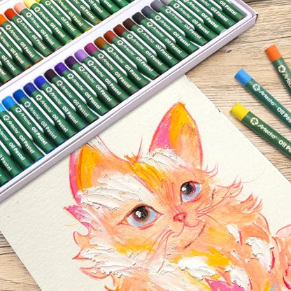 Artecho Oil Pastels Set of 75 PCS (8 x 60 mm) | Soft Oil Pastels, For Art Painting, Drawing, Blending, For Artists, Beginners, Students, Teachers - style: 75 Basic Colors