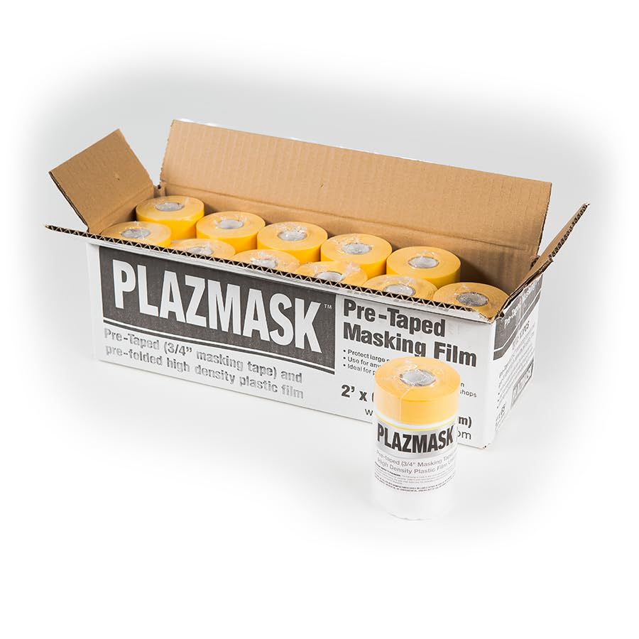 Pre-Taped Masking Film (2-Feet X 65-Feet, 12-Pack) - size: 2-Feet X 65-Feet, style: 12-Pack