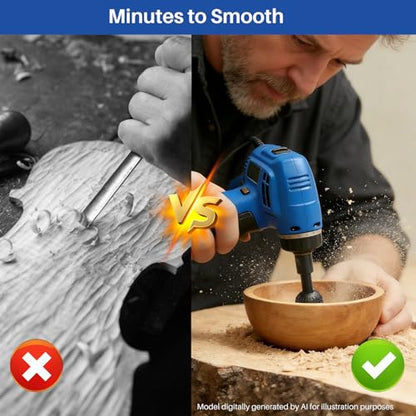 3PCS Sphere Rotary Burr Set, 5/8”-11 Thread Ball Carving Heads for 4-1/2” & 5” Angle Grinders, Carbon Steel Wood Shaping Tools for Hollowing, Engraving, Deburring & Polishing