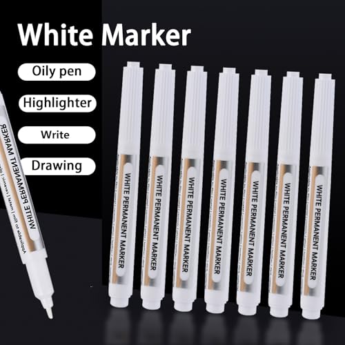 Goldge 40 Pack White Acrylic Paint Markers Set | White Paint Pen for Metal, Glass, Wood, Canvas, Stone, Ceramic | Quick-Drying, Waterproof, Multi-Surface DIY Art & Crafts