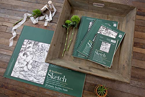 Strathmore 400 Series Sketch Pad, Recycled Paper, 11x14 inch, 100 Sheets - Artist Sketchbook for Drawing, Illustration, Art Class Students - size: 11x14
