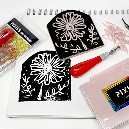 Rubber Block Stamp Carving Block Stamp Making Kit with Cutter Tools, 1 Carving Rubber Stamp for Printmaking, Printing and More - size: 1 Rubber Block + Carving Tool