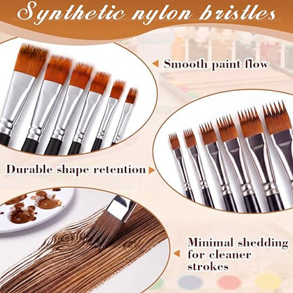 SiliFine 6 Pcs Dual Layer Grainer Brush Set, Texture Flat Comb Paint Brushes for Grass, Fur, Hair, Wood Grain Effect, Synthetic Nylon Painting Tool for Acrylic Watercolor Oil Painting Crafts(Black) - color: Black