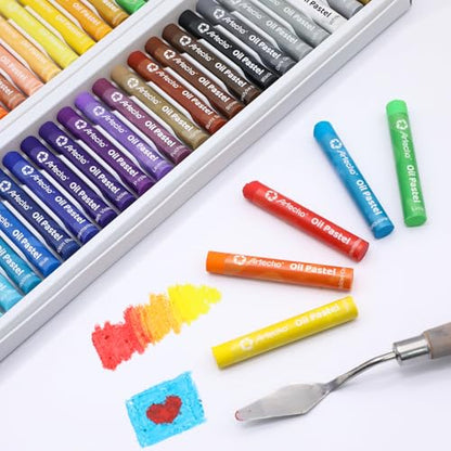 Artecho Oil Pastels Set of 50 Colors (8 x 60 mm) | Soft Oil Pastels, For Art Painting, Drawing, Blending, For Artists, Teachers - style: 50 Basic Colors