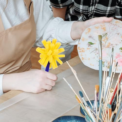 HANABASS 10pcs Sponge Paintbrush Set with Plastic Handles, Textured Foam Paint Brushes, Easy Cleaning and Stimulate Imagination, for DIY Painting and Classroom Crafts