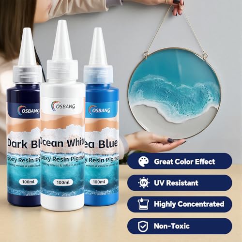 Dark Blue Epoxy Resin Pigment 100ml/3.4 fl.oz, High Concentration Liquid Colorant for Resin Art, Ideal for Creating Waves, Cells, and Unique Ocean DIY Crafts - color: Dark Blue