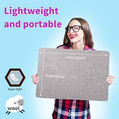 Rdutuok 24x17 Inches Wool Pressing Mat for Quilting Ironing Pad Easy Press Wooly Felted Iron Board for Retains Heat, Great for Quilting & Sewing Projects - size: 17" x 24"