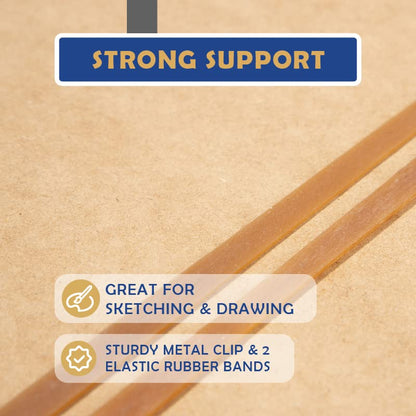 Falling in Art 23x26 Sketch Board, Drawing Tote Board for Artists with Sturdy Clip and Rubber Bands, Portable Art Clipboard for Classroom and Studio Drawing - size: 23X26"