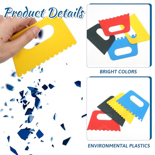 4 Pcs Paint Texture Tools, Plastic Paint Scraper Supplies Kit, Plaster Tools for Texture Art on Canvas Putty Acrylic Plaster Arts Pottery Scraper Tool