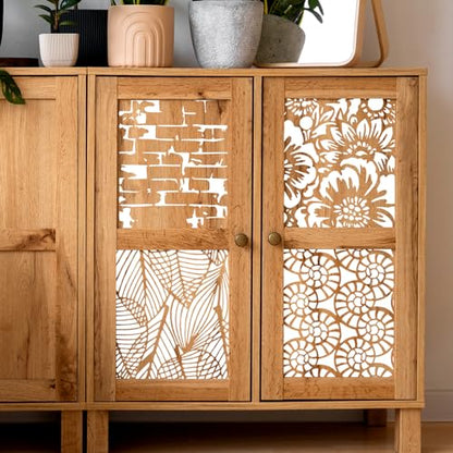 12Pcs Mixed Media Stencils for Crafts, Reusable Stencils for Painting, Wood Grains Flower Texture Templates Geometric Layering Spray Paint Stencils Kit on Wall Canvas Cake Card DIY Art (11×7'') - size: 2.0