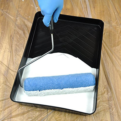 Great Andrew 3 Pack Paint Roller Covers 9 Inch 3/8-Inch Nap, Dense Fibers Large Paint Roller Kit for Painting Textured Smooth Rough Surfaces Walls Floors House - size: 3pcs, 9", Blue