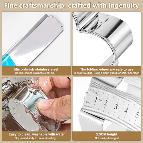 10 Pieces Plaque Frame Cookie Cutter Stainless Steel Biscuit Cutter Difference Shapes,Biscuit Wedding Baking Decorations Holiday Party (silver)