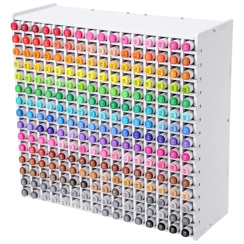 Marker Pen Organizer Holder for 240 Markers Art Paint Pen Rack with Removable Divider Craft Art Supply Storage Rack to Store Paint Brushes Pens Color Pencils for Home Office