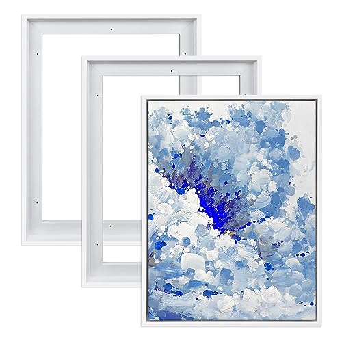 5x7 Frame for Canvas Painting 0.6-0.8” Deep, 3 Pack Floater Frame for Canvas Prints, Floating frame for Modern Abstract Wall Art Oil Painting Paint by Numbers Living Room Decor (White) - color: White, size: 5x7"