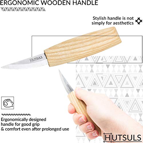 Hutsuls Wood Whittling Knife for Beginners - Razor Sharp Carving Knife in Beautifully Designed Gift Box, Sloyd Woodworking Tool for Men, Women, Adults and Kids (6.5 Inch)