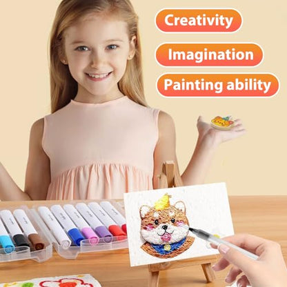 Wanbeiooray 44Pcs 3D Foam Art Kit, Paint Pens, Texture Paper, Beaded Chains | Soft foam paper & vibrant acrylic paint pens; great for DIY art, classroom crafts, party favors & creative gifts