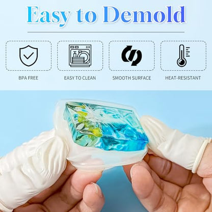226Pcs Resin Keychain Molds Set - Triangle, Round, Square, Rectangle Ripple Pendant Molds with Keychain Accessories, Perfect Epoxy Resin Silicone Molds for DIY Jewelry Making - color: 226Pcs Ripple Pendant Molds