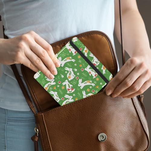 E-WEICHEN Square 4.8x4.8 inches 80gsm 96sheets/192 Pages Notebooks Blank Sketchbooks Travel Journal Pocket Hardcover Paint Writing Diary Memo Planner Cloth Cover. Green Rabbit - color: Cloth Cover-4.8x4.8in-Green Rabbit