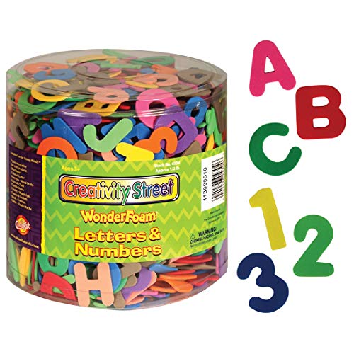 Creativity Street 4304 Wonderfoam Letters and Numbers, 1/2 Lb. Tub, Approximately 1,500 Pieces