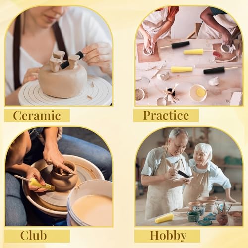 Teenyyou 12 Pcs 2 Colors Pottery Sponges for Clay, Burr Repair Stick Pottery Trimming Tools for Clay Making Ceramic Tools Sponge Accessories Shaping and Carving