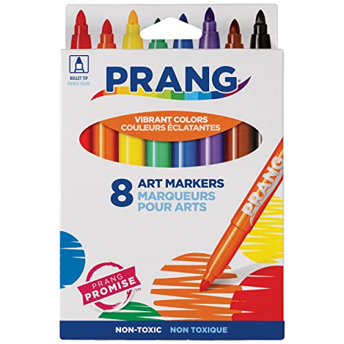 Prang Classic Art Markers, Bullet Tip, Assorted Colors, 8 Count - size: 8 Count (Pack of 1)