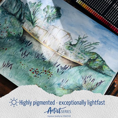 STAEDTLER Mars Lumograph Aquarell Colored Watercolor Pencils, Tin of 12 - style: Tin of 12