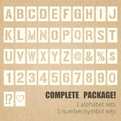 42pcs Traceable Interlocking Stencil Template Set, 10 Inch Reusable Letter Stencils for Painting, Alphabet Numbers and Symbols for Bullet Journal Canvas Rock Sign Wall Art Fabric Chalkboard - style: 10 Inch