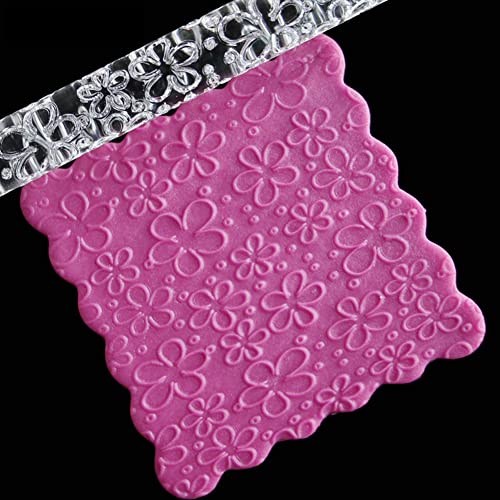 Rengue Acrylic Rolling Pin with 28 Patterns, Compliant Material, Comfortable Grip, 16 X 1 Cm, Lightweight for Dough and Pastry Acrylic Rolling Pin with 28 Patterns, Nan Kitchen (#5) - size: 51018 flowers