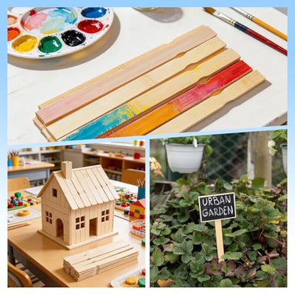 120 Pack 12 Inch Wooden Paint Stir Sticks - Multi-Purpose Paint Stirrers for Mixing Paint, Garden Markers, Library Labels & Craft Projects, Durable Unfinished Wood Stir Sticks
