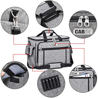 CAB55 Sewing Machine Case - Carrying Bag with Removable Padding, Tote for Machine and Accessories - color: Gray