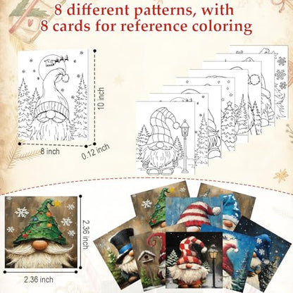Cholemy 36 Pcs Paint and Sip Kit for Adults 8''x10'' Pre Drawn Canvas for Painting DIY Afro Acrylic Painting Kit Wood Easel Brushes Date Night Bulk for Summer 4th of July Party Gift(Christmas Gnomes) - style: Christmas Gnomes