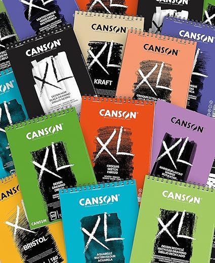 CANSON XL Watercolour 300gsm A3 Paper, Cold Pressed, Spiral Pad Short Side, 30 White Sheets, Ideal for Professional Artists - size: A3