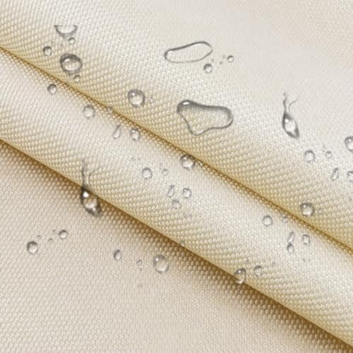 Waterproof Canvas Cloth Fabric by The Yard 60" W 600D Oxford Polyester Upholster Fabric Water Resistant Material for Outdoor Furniture Chair Cushion Cover DIY Sewing (3 Yards, Beige) - color: Beige, size: 3 Yards
