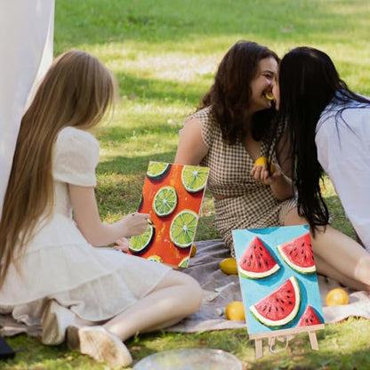 Engrowtic 12 Pcs 8 x 10'' Fruit Pre Drawn Canvas to Paint Pre Printed Sketched Canvas for Adult Ladies Paint Art Party Favor Board Set for Craft (Fruit Style) - style: Fruit Style