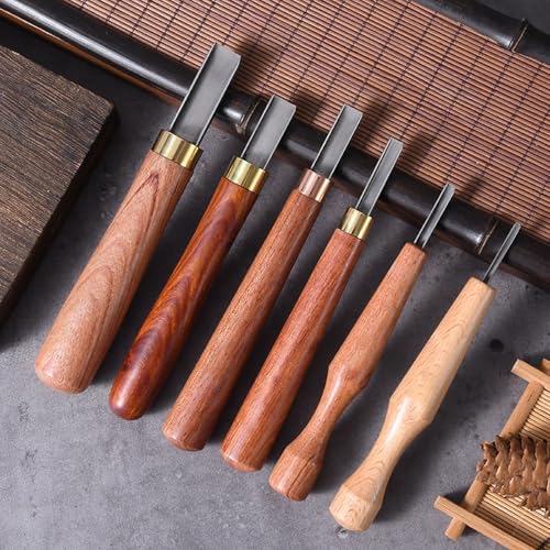 Professal 6-Piece Woodcut Printmaking Knife Set - Ergonomic Carving Tools for Woodblock Art, Comfortable Grip Relief Printing Chisels, Perfect for Artists and Crafters