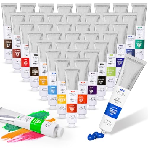 Paul Rubens Oil Paint 38 Bright Colors High Saturation, 50ml Large Capacity Tubes, Faster Drying Time with Creamy Texture and Consistency for Artists, Adults, Beginners Oil Painting Supplies - color: 38 Colors Kit