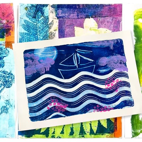 Gel Printing Plate kit - Gel Plate Printing for Mixed Media Art, 8" X 10" Gel Plate,Printing Supplies, Reusable Gel Plate Kit for Card Making, Brayers for Gel Printing, Printmaking Supplies Home Decor