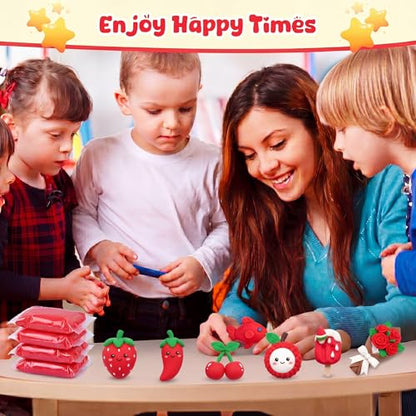 VioraWhite 40 Pcs 21oz Air Dry Clay Bulk Modeling Ultra Lightweight Foam Modeling Clay for Kids Adults DIY Crafts Party Arts and School Project Gifts Supplies (Red) - color: Red