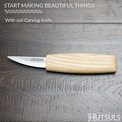 Hutsuls Wood Whittling Knife for Beginners - Razor Sharp Carving Knife in Beautifully Designed Gift Box, Sloyd Woodworking Tool for Men, Women, Adults and Kids (6.5 Inch)