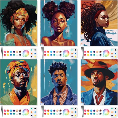 Dinifee 6 Pack Pre Drawn Canvas for Painting Pre Printed Canvas Kit 8 x 10 Inch Stretched Cotton Paint and Sip Set for Adults Couple Party Graduation Summer Date Night(Lover) - style: Lover